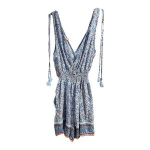 BeBop Sky Blue Floral Romper size xSmall